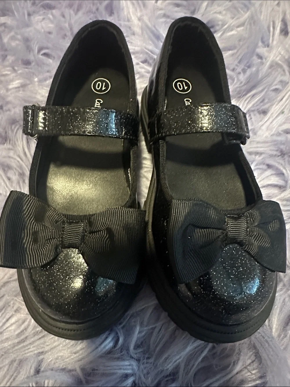 Cat & Jack Black Glitter Mary Jane Shoes with Bow - Kids